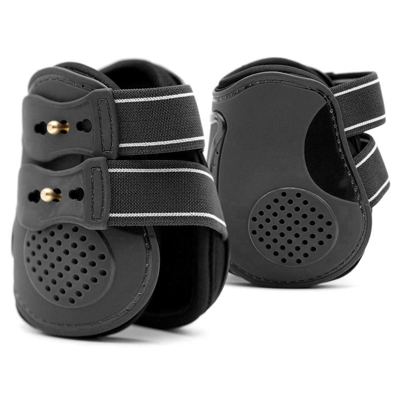 Jeffers Uniquely English Fetlock Boots for Horses, Pair - Breathable Neoprene Horse Leg Protection for Equine Ankles & Lower Leg Support for High Impact Activity & Daily Use - Medium Black