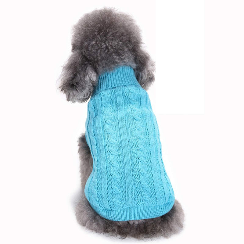 Dog Sweater, Warm Dog Sweaters for Small Dogs Medium Large Dogs, Cute Winter Classic Turtleneck Pet Sweater Cat Sweater Dog Clothes Coat Dog Christmas Sweaters for Girls Boys Dog Puppy Cat Blue