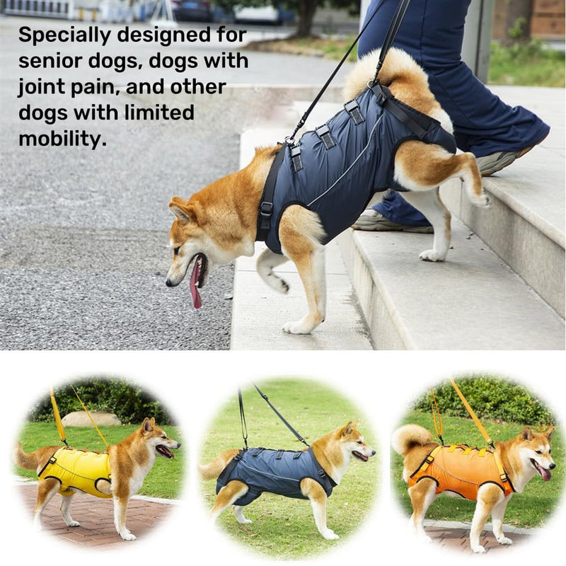 Dog Lift Harness,Dog Assistance Strap,Pet Support & Rehabilitation Sling Lift,Adjustable Padded Breathable Straps for Senior,Joint Injuries,Disabled Dogs Navy Blue Large - PawsPlanet Australia
