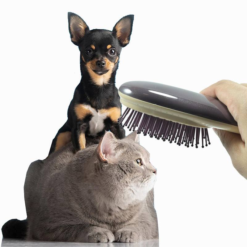 Cat Dog Grooming Brush, Air Cushion Massage Comb Hair Removal Comb for Short and Long Haired Pets Massage Tool Reduces Shedding Brush, Wine red - PawsPlanet Australia