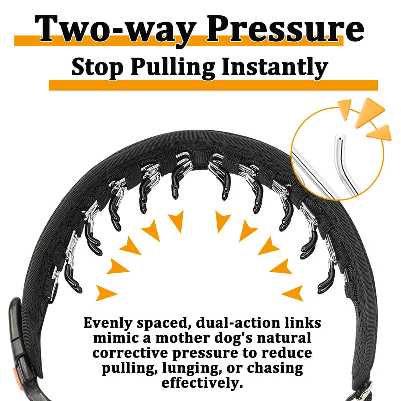 Mayerzon Martingale Dog Collar No Pull for Large Medium Dogs, Adjustable Neoprene Walking Collar for Pitbull German Shepherd Rottweiler, Reflective Anti Pull Design for Training Hiking(M, Black) Medium,2.5mm,15¾''-18½''Neck - PawsPlanet Australia