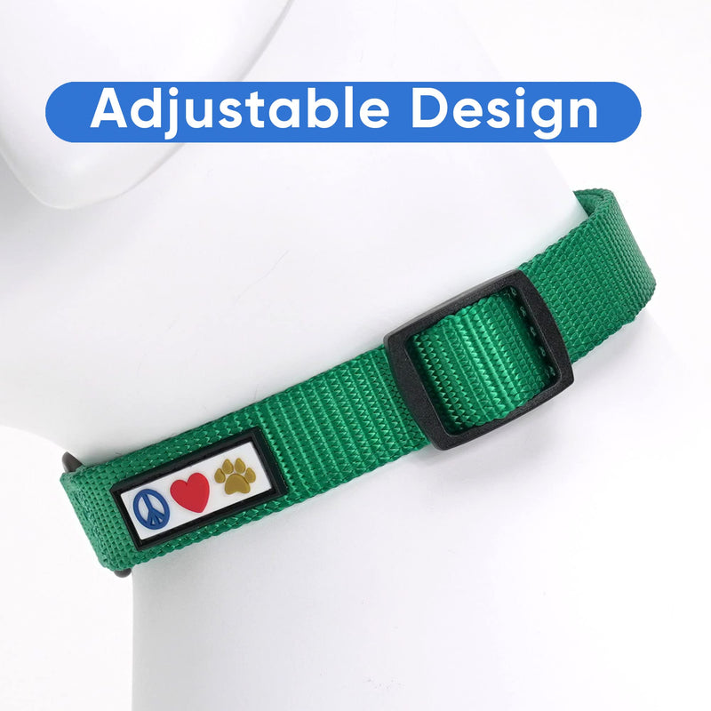 Pawtitas Adjustable Heavy Duty Waterproof Dog Collar with Quick-Release Buckle - Lush Green Collar for Medium Breeds Medium (Pack of 1) - PawsPlanet Australia