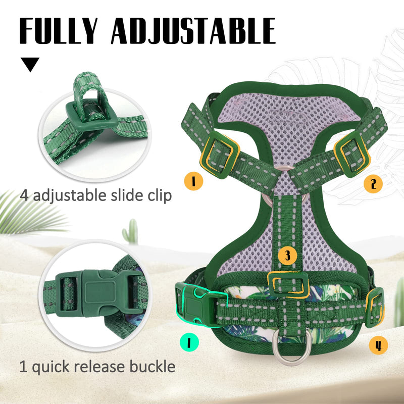 Supet Cat Harness and Leash Escape Proof for Walking, Adjustable Cat Vest Harness and Leash Set for Large and Small Kittens Dogs Green M (chest: 15-22.5")