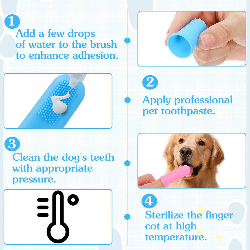 80 Pack Silicone Finger Toothbrush for Dogs and Cats Pet Tooth Brushing Kit with Soft Bristles for Teeth Cleaning and Gum Massage