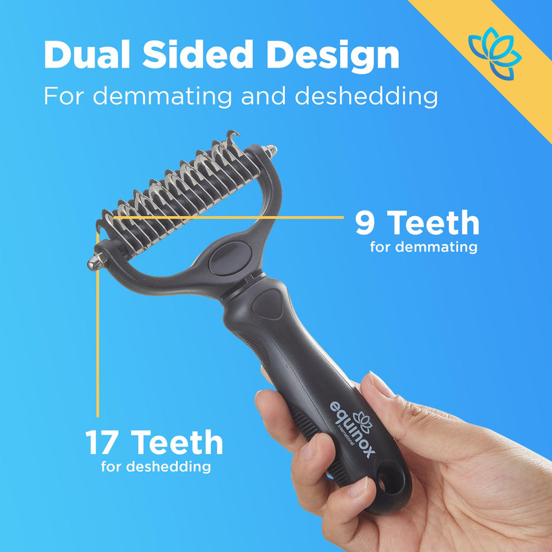 Equinox Dog Grooming Scissors & Deshedder - 7 in 1 Pet Grooming Scissors Set with undercoat brush - Curved Dog Scissors with safety tips - Includes Thinning & Rounded Shears - For dogs & cats Rainbow- Pet Grooming - PawsPlanet Australia