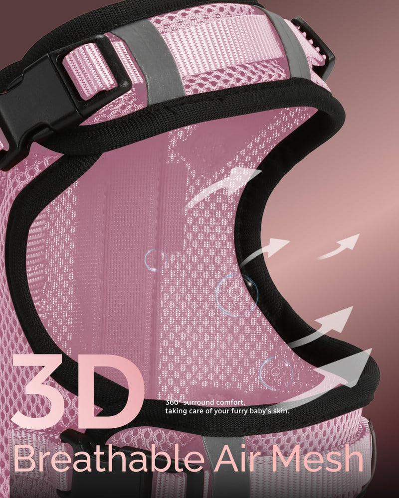 FAYOGOO Service Dog Vest for Small Dogs - Air Mesh Breathble Emotional Support Animal Vest with Velcro Patches - Puppy Harness and Leash Set Adjustable Neck and Chest Pink M - PawsPlanet Australia