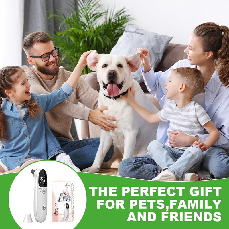 Dog Ear Temperature Monitor, Thermometer for Dogs and Cats, Digital Pet Thermometer with LED Display, Portable Ear Thermometer for Dogs, Cats and Animals, Quick and Accurate