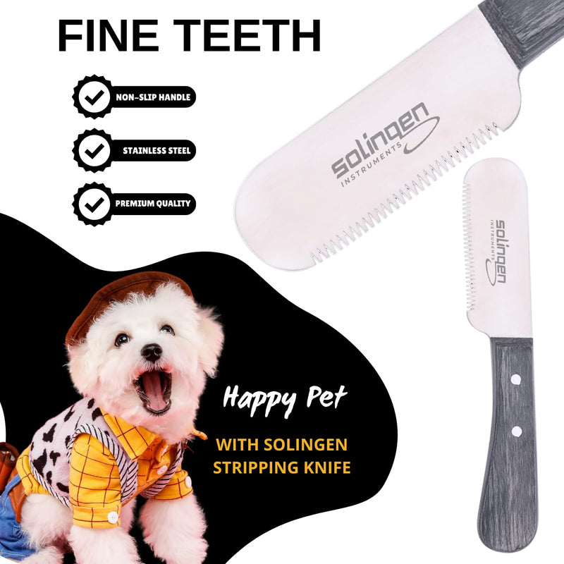 Professional Stripping Knife Kit (7 Pieces Set) for Dogs & Pets – Right-Handed, Wooden Handle Grip with Stainless Steel Blade – Grooming Tool for Removing Loose Fur & Enhancing Coat Health - PawsPlanet Australia
