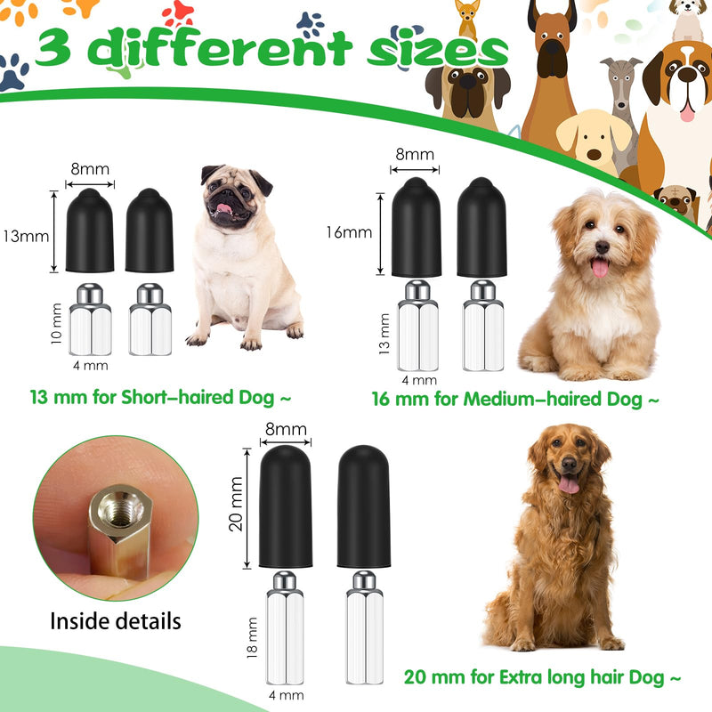 Zhengmy 24 Pieces Dog Shock Collar Rubber Tips Prong Dog Collar Training Replacement Parts Column Rubber Sleeve Silicone Covers Female Contact Points for Pet Training Stop Barking Tool(13mm/16mm/20mm) - PawsPlanet Australia