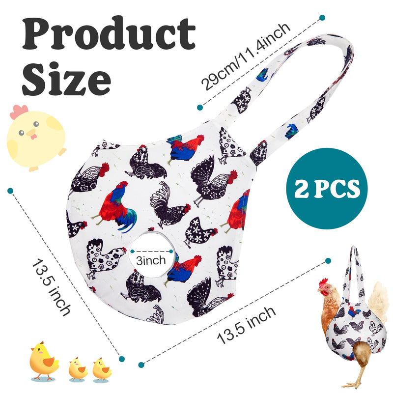 Paterr 2 Pack Chicken Holder Bag, Chicken Carrier Sling Catching Hand Bag Hen Sling with Handle Farm Supplies for Hen Rooster Transport Traveling Hiking Driving(13.5 x 13.5 Inch) White 13.5 x 13.5 Inch - PawsPlanet Australia