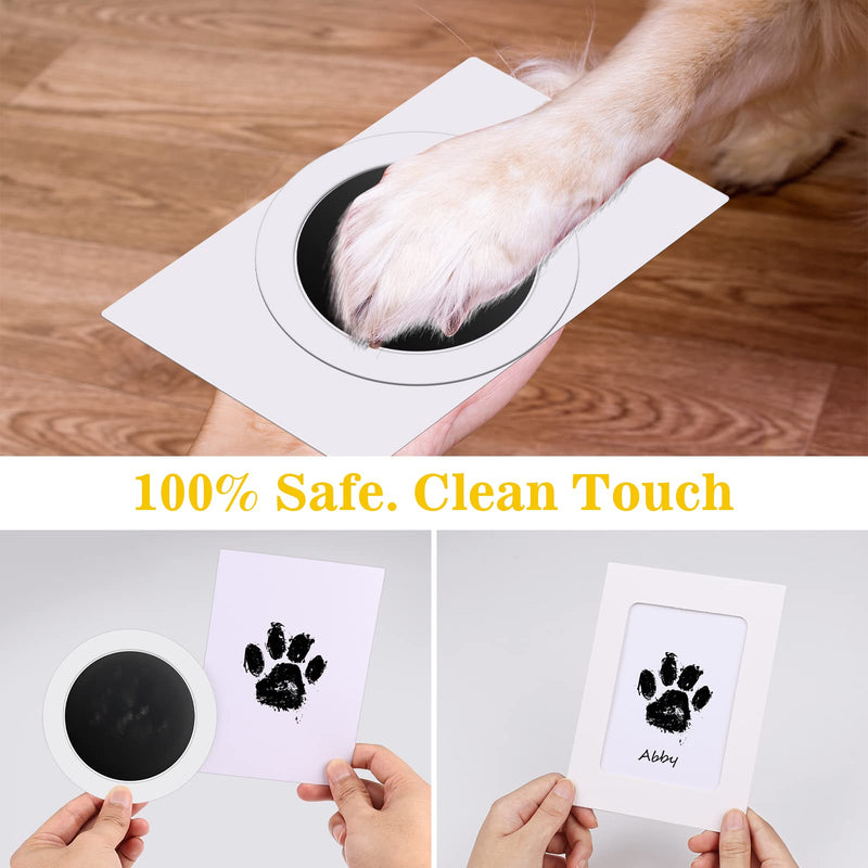 Nabance Paw Print Kit, Dog Nose Print Kit, Mess-Free Paw Print Stamp Pad for Dogs & Cats, 8Pcs Pet Paw Print Impression Kit with Photo Frames, Safe Clean Touch Ink Pads, Nose Print Stamp Pad for Dogs 2-Pack Black