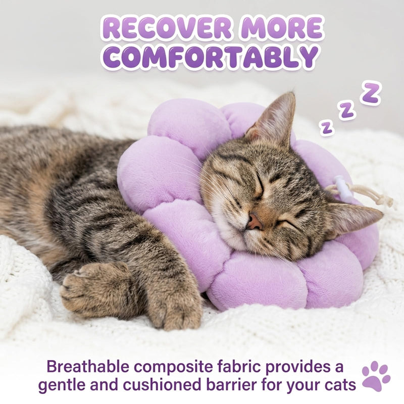 Cat Cone Collar, Adjustable Cat Recovery Collar, Cute Waterproof Cats Recovery Collars Soft Lightweight Cone Collars for Cats After Surgery