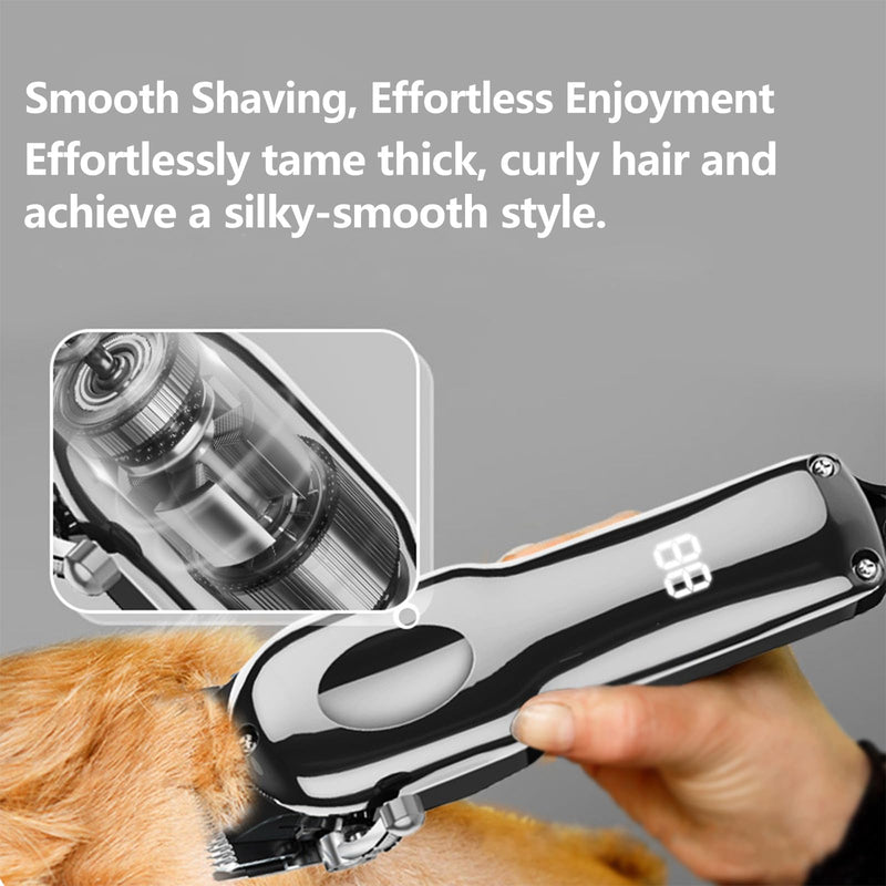Rechargeable Wireless Pet Clipper – 4 Detachable Stainless Steel Blades, LED Display, Quiet & Safe Grooming – Perfect for Dogs, Cats, and Horses with Thick Fur – Complete Grooming Kit - PawsPlanet Australia