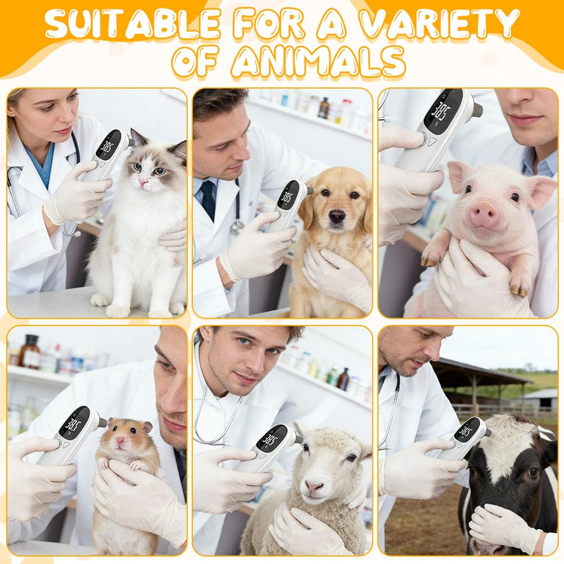 Ear Thermometer for Dogs, Fever Thermometer, Cat with LED Display, 1 Fever Thermometer, Horse, Dog Fever Thermometer, Thermometer for Dogs, Cats, Cows, Ferd and Animals