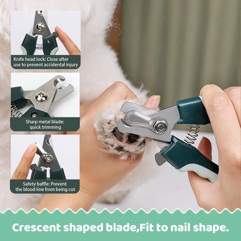 8-in-1 Pet Grooming Kit for Dogs & Cats - Includes Slicker Brush, Nail Clippers, Comb, Scissors, Toothbrush & Collapsible Bowl - Deshedding, Hair Trimming & Care Set, Travel Bag - PawsPlanet Australia