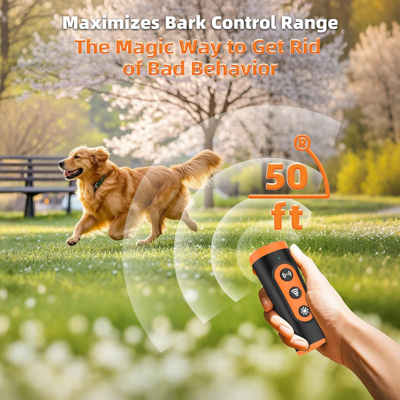mriya Dog Bark Deterrent Device, Ultrasonic Anti Barking Device Rechargeable Dog Barking Control, Dog Training Stops Bad Behavior, Effective Control Range Ultrasonic 50ft, Safe for Human & Dogs - PawsPlanet Australia