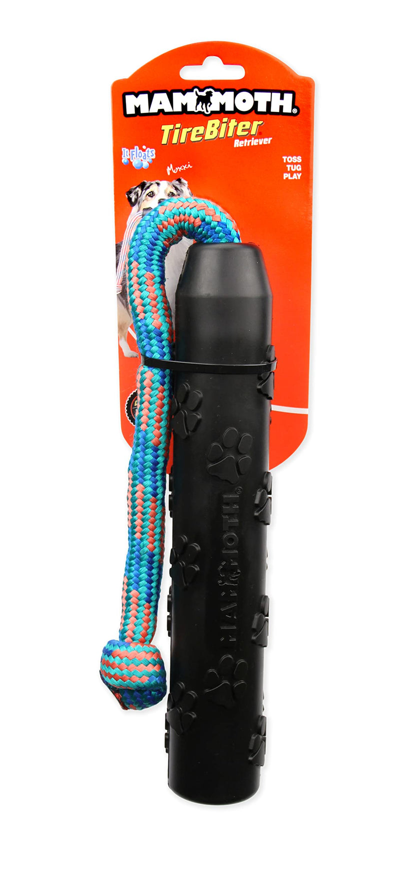 Mammoth TireBiterII Retriever with Poly Float Rope – Natural Rubber Dog Toys – Dog Toys for Extra Long Interactive Fetch and Play –It Floats 11” It Floats 11” Retriever w/Poly Float Rope - PawsPlanet Australia