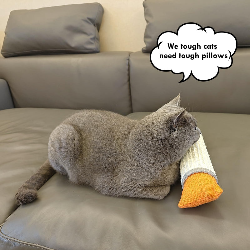 Cat Kicker Toy for Indoor Cats, Cat Scratcher Toy, Natural Sisal Kicker Toy for Cats(Oranger and Silver) Orange and Silver - PawsPlanet Australia