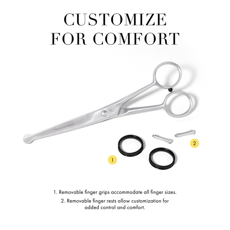 Tweezerman 7" Pet Grooming Scissors with Safety Round Tips, Professional Curved Grooming Shears for Dogs and Cats 7" Shears - PawsPlanet Australia