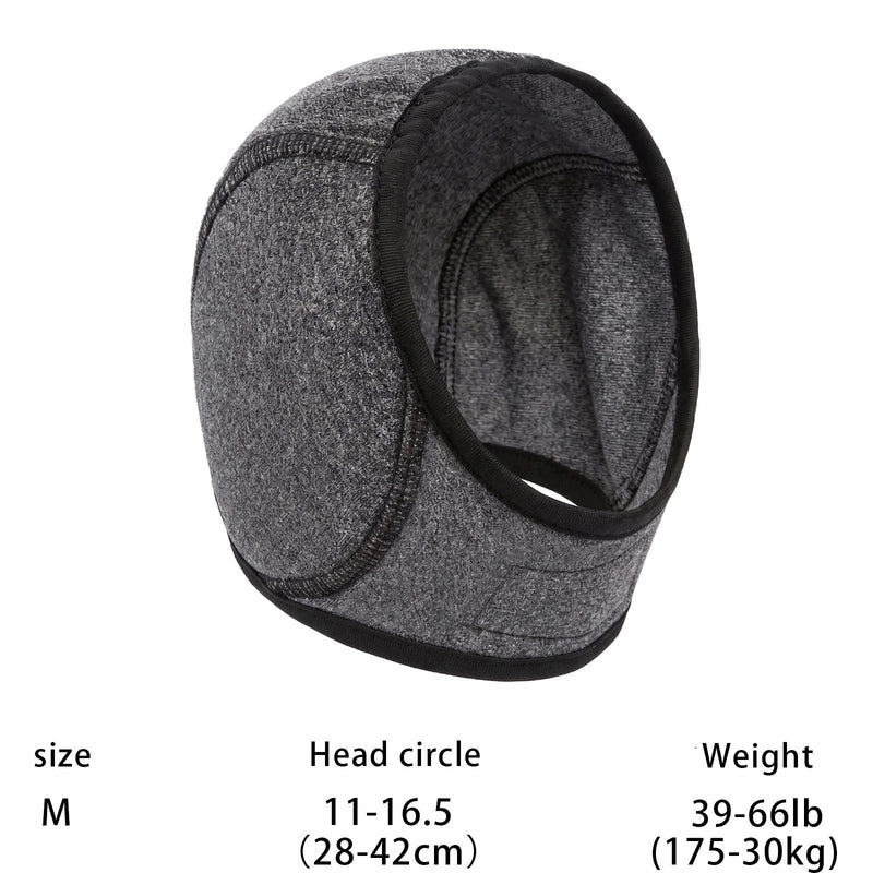 Dog Ear Defenders, Stretchy Dog Snood for Small Medium Dogs, Reusable Ear Cover Accessory for Grooming, Bathing, Swimming, Travel, Fireworks and Supervised Everyday Use, Dark Grey