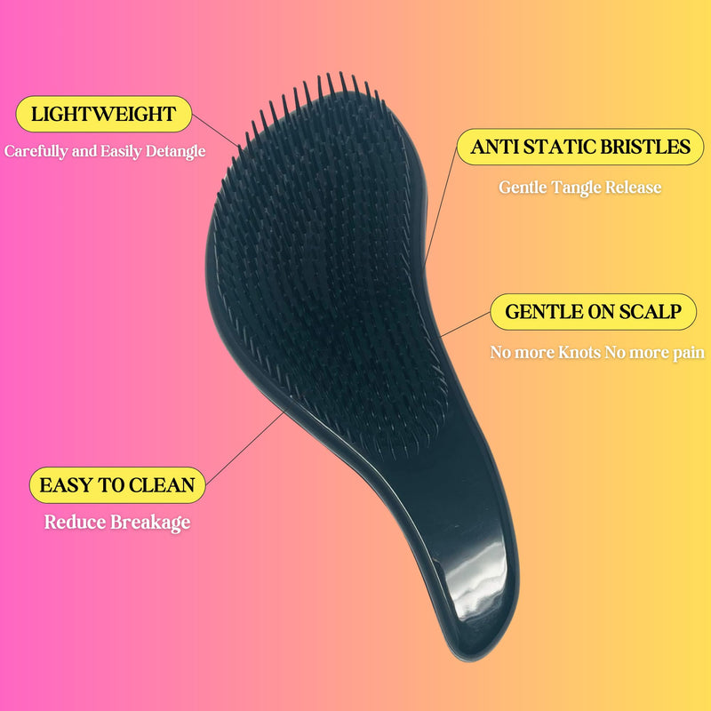 G.B.S Pet Deshedding Tools 3 Pack - Wave Fur Brush, Shampoo Brush, and Massager Brush - Perfect for Dogs or Cats Black - PawsPlanet Australia