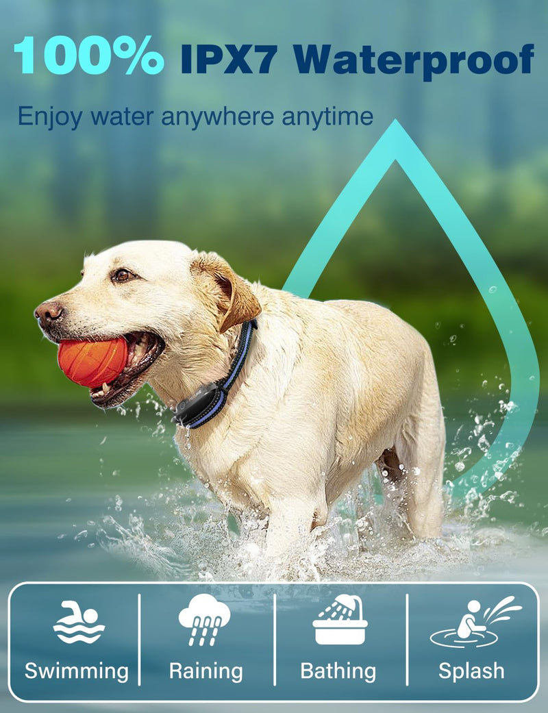Bark Shock Collar for Dogs, 3300Ft 2-in-1 Bark and Training Collar Combo with Beep, Vibration, Static & Auto Mode, IPX7 Waterproof Automatic Bark Collar for Small Medium Large Dogs (7-120lbs) Blue - PawsPlanet Australia