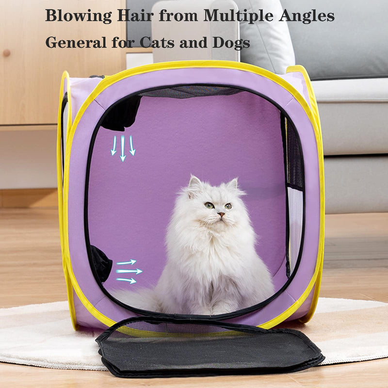 Pet Cat Dog Drying Box,Portable Foldable Cat Drying Room,Drying Crate Cage for Small Medium and Large Dogs (Purple) Purple - PawsPlanet Australia