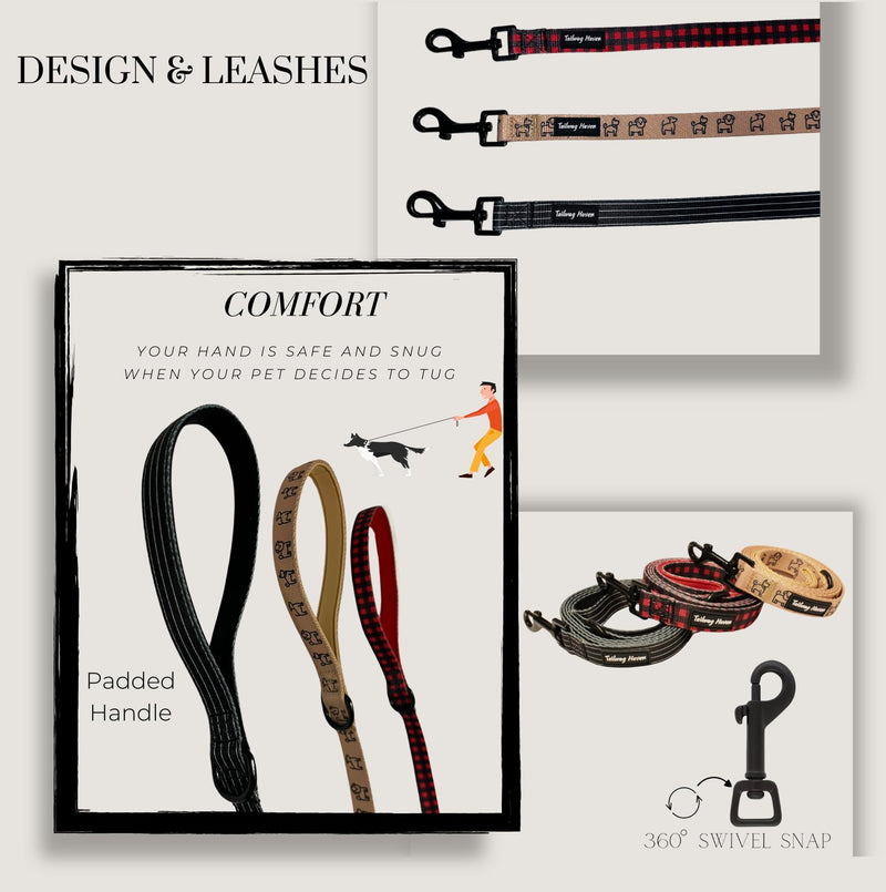 Dog Harness and Leash Set, No Pull Adjustable Soft Padded Vest, No Choke (Medium, Red Plaid) Medium - PawsPlanet Australia