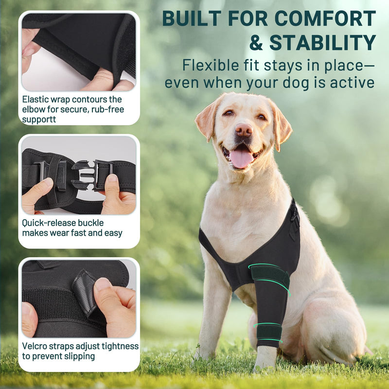 Dog Elbow Protector Brace, Dog Leg Sleeves Anti-Licking for Arthritis, Hygroma, Pressure Sores, and Calluses, Dogs Elbows Pads & Shoulder Brace for Elbow Dysplasia and Injury Recovery, Right XL Right Front Leg