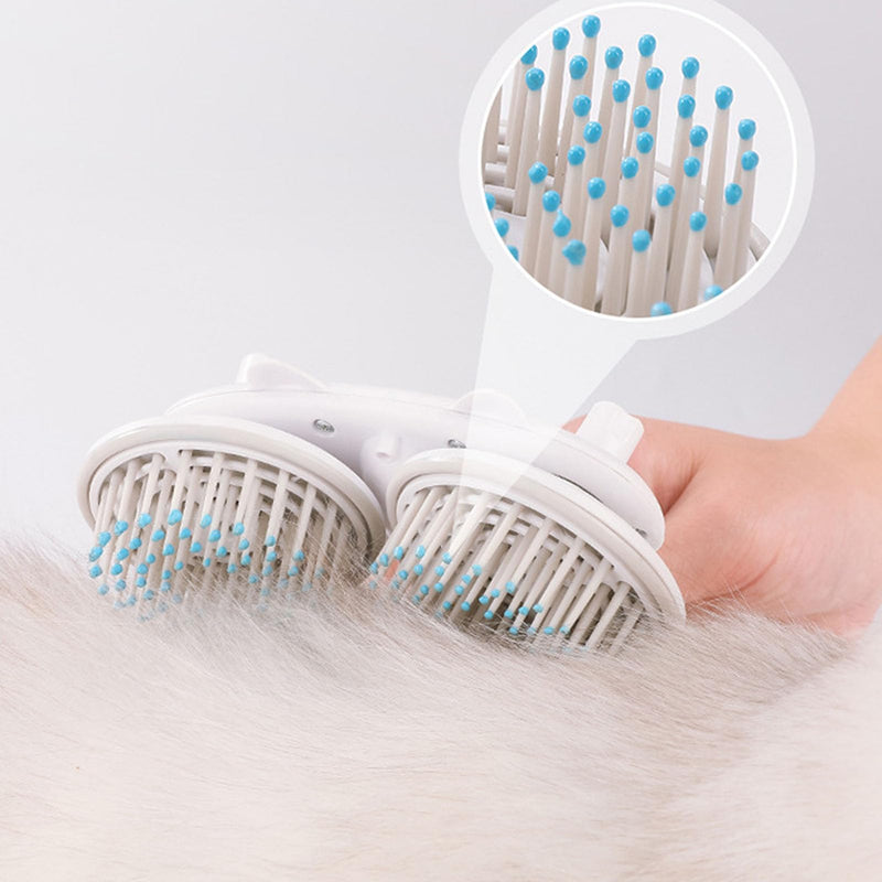 Handheld Massager for Dogs Cats, Massage Brush Automatic Grooming Tools, Pets Head Massager with Deep Tissue Kneading for Stress Release, Hair Removal (Gray)