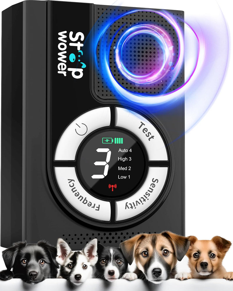 1500 mAh Rechargeable Anti Barking Device for Dogs Indoor, 9 Modes Dog Bark Deterrent Devices Dog Training & Behavior Aids Up to 50 Ft Range, Bark Box Dog Barking Control Devices Safe for Humans, Dogs Black