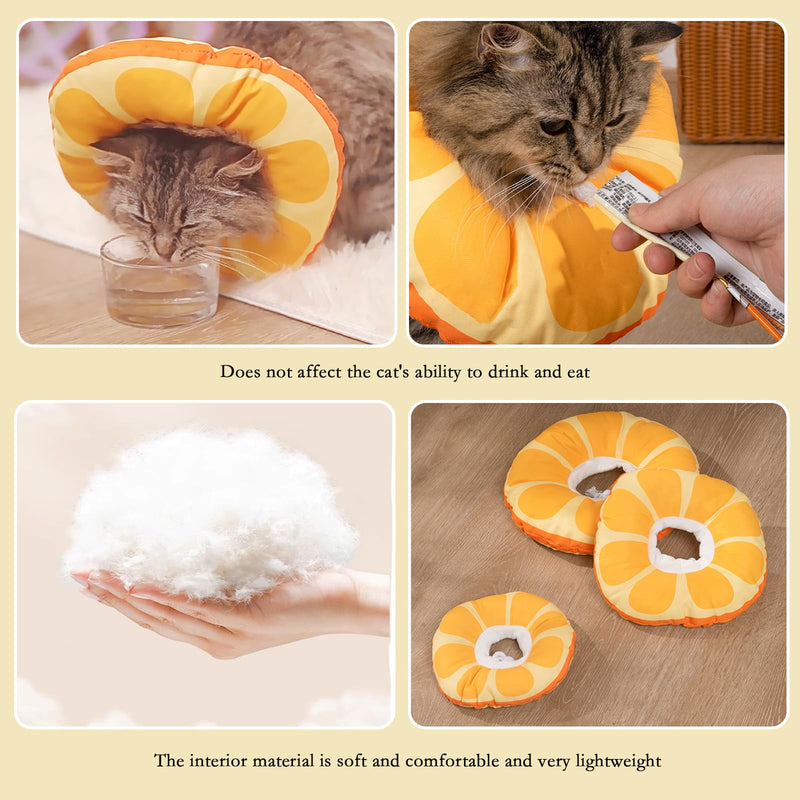 Cat Recovery Soft Collar.Waterproof Soft Recovery Cone Collar. Anti-bite and Anti-Lick Wound Healing Safe Adjustable Elizabethan Collar.(S) S Yellow - PawsPlanet Australia