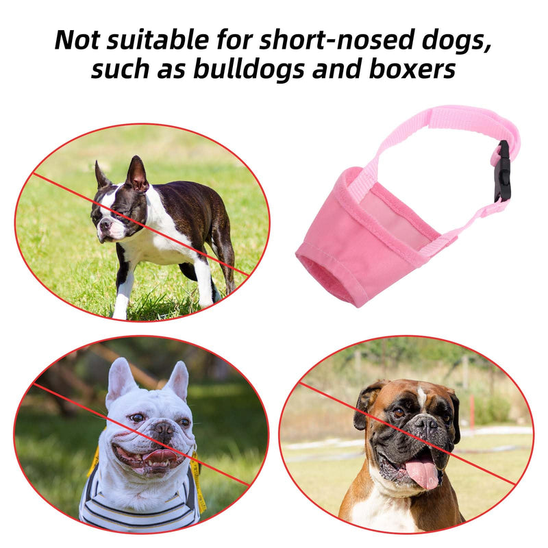 Muzzle for Small Dogs, Breathable Adjustable Anti-Biting Dog Barking Muzzle Pink Soft Anti-Chewing Puppy Mouth Cover for Chihuahua Poodles Pet Grooming Vet Visit - PawsPlanet Australia