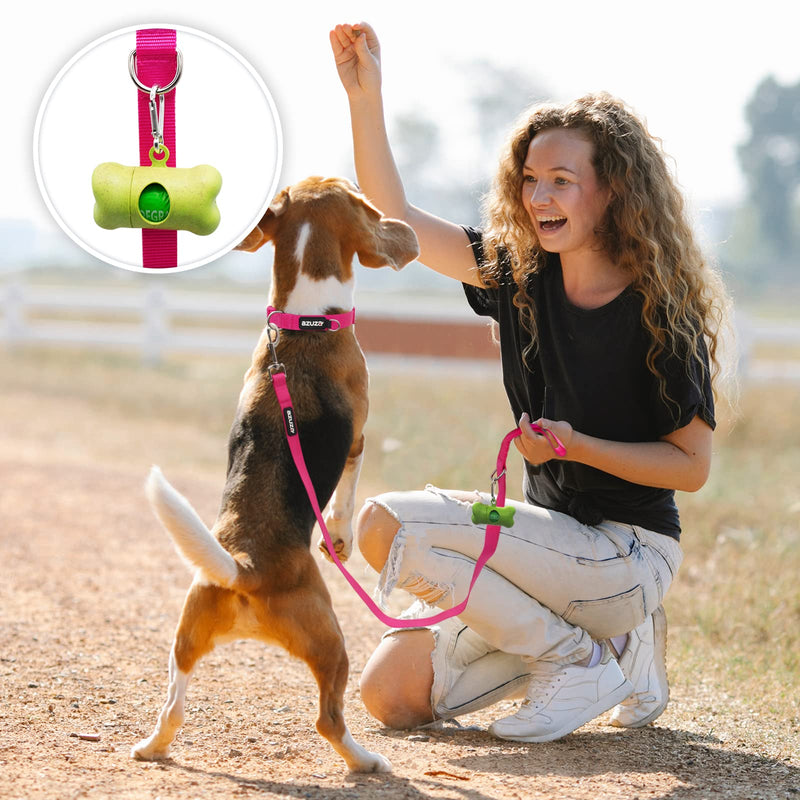 azuza 3 Pack Nylon Dog Leashes,Strong & Durable Basic Style Leash with Easy to Use Collar Hook,Available in Multiple Lengths for Puppy Small Dogs, Hot Pink/Pink/Purple XS: 3/8" x 6 FT 2#3pack (Pink) - PawsPlanet Australia
