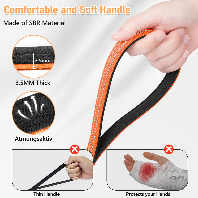 X XBEN Long Line Dog Lead, 35M/49FT Reflective and Lightweight Recall Training Lead for Dogs with Soft Padded Handle and Heavy Duty Hook, Strong Extra Long Dog Lead Leash for Large Small Puppy Dog 35M/115FT Orange