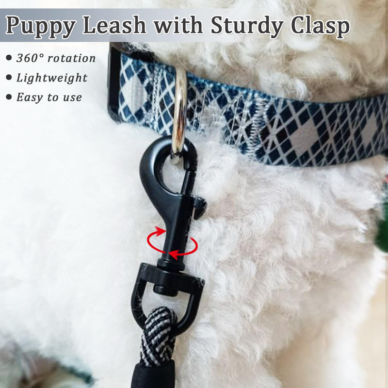 WYuZe 5ft Puppy/Dog Leash for Small Dogs, 1/4" Thin Rope Leash with Easy to Use Hook, Lightweight Cat Leashes for Chihuahua/Yorkie/Tiny Breed, 10 Colors, Black Pink 5 FT (3~18 lbs) - PawsPlanet Australia