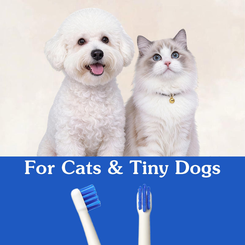 Ouligay 2 PCS Cat Tooth Brush Small Dog Toothbrush Ultra Soft Pet Toothbrush with Micro 15° Curved Brush Head for Kitten Puppy Tiny Pet Daily Deep Dental Clean