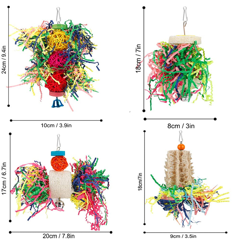 Foraging Toys Parakeet Chewing Hanging Toy Shredded Paper Bird Cage Accessories for Conure Cockatiel Budgies Lovebird Parrotlet Without Rope Perch - PawsPlanet Australia