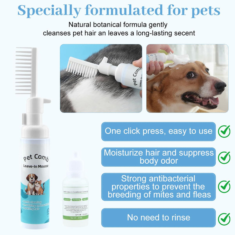 Pet Steam Brush for Dog & Cat, Steam Grooming Comb with Spray, Rechargeable Defur Tool, Steam for Shedding Hair Clean Hair Removal Comb Pet Grooming Kit (Steam Brush Kit) Steam Brush Kit - PawsPlanet Australia
