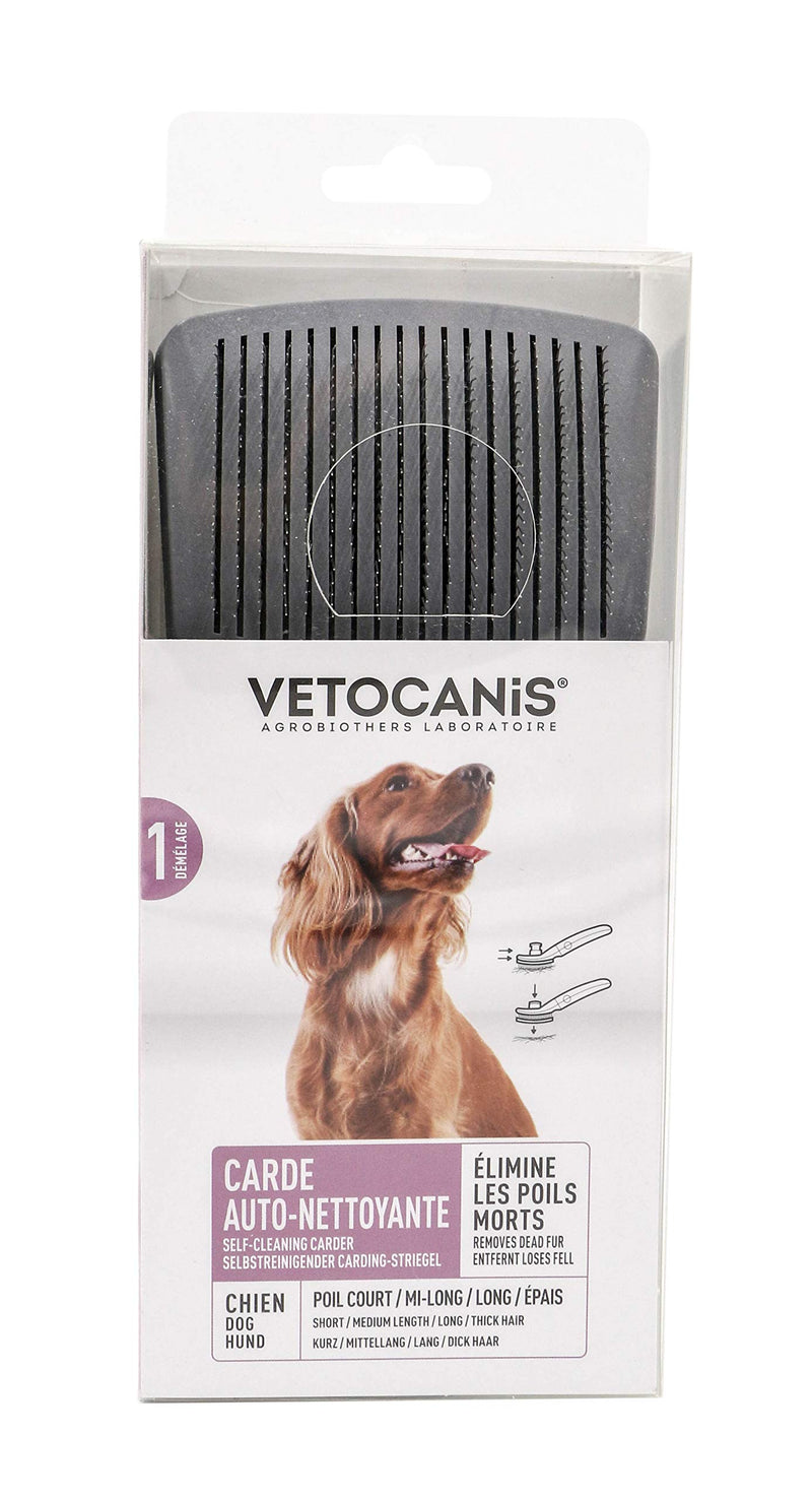 Vetocanis Retractable and Self-Cleaning Grooming Brush for Dogs, 0.2 kg
