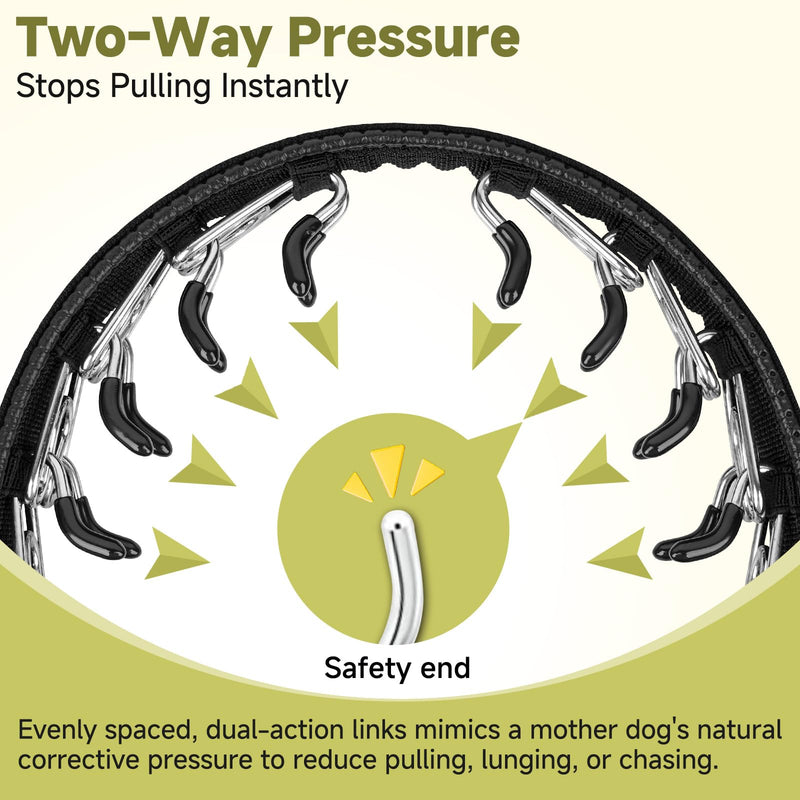 Mayerzon Martingale No Pull Collar for Large Medium Dogs, Patented Dog Walking Training Collar for Pulling, 1.5'' Wide Alloy Buckle, Neoprene Padded, Adjustable, Reflective, Easy to Use(M, Black) Medium,3mm,15.75''-18.75''Neck - PawsPlanet Australia