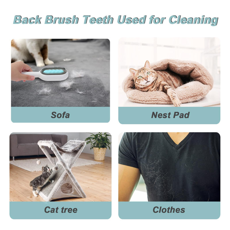 Water Brush for Cats Dogs, 4 in 1 Pet Grooming Brush, Cat Bath Brush, 2 in 1 Cleaning Brush Cat, Wet Cat Comb, Pet Hair Removal Comb with Water Tank, Sticky Brush 2.0 for Cats (Towels Not Included) Blue - PawsPlanet Australia