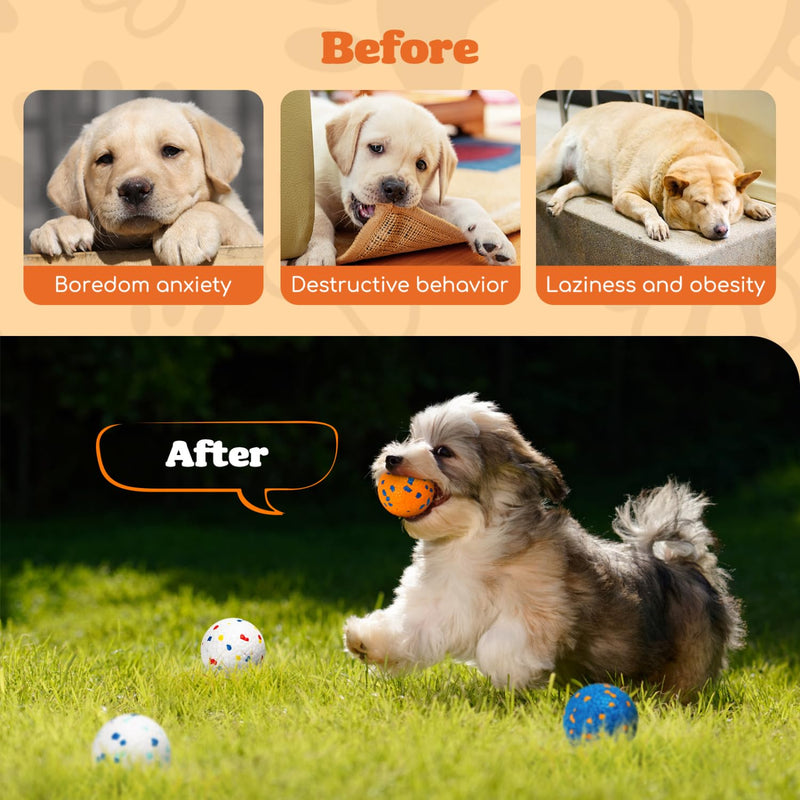 Nobleza Dog Ball Toy Training Balls, Aggressive Chewers Teething Chew Indestructible Durable Bouncy Floating Dog Tennis Balls, Interactive Dog Popcorn Ball for Large Dog Small Medium Puppy, 8 PCS 8 Balls - PawsPlanet Australia