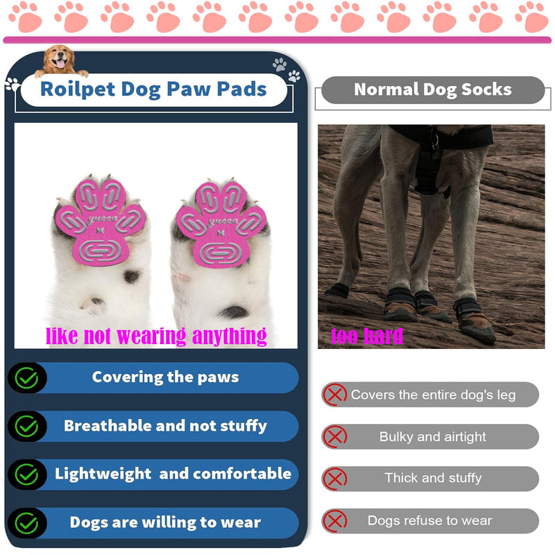 yucca Dog Anti Slip Paw Grips Traction Pads, Dog Paw Protector with Stronger Adhesive, Toe Grips for Dogs from Slipping on Hardwood Floors, Dog Shoes Booties Socks Replacement for Older Dogs M(4-20lbs)-12*4 Pcs - PawsPlanet Australia