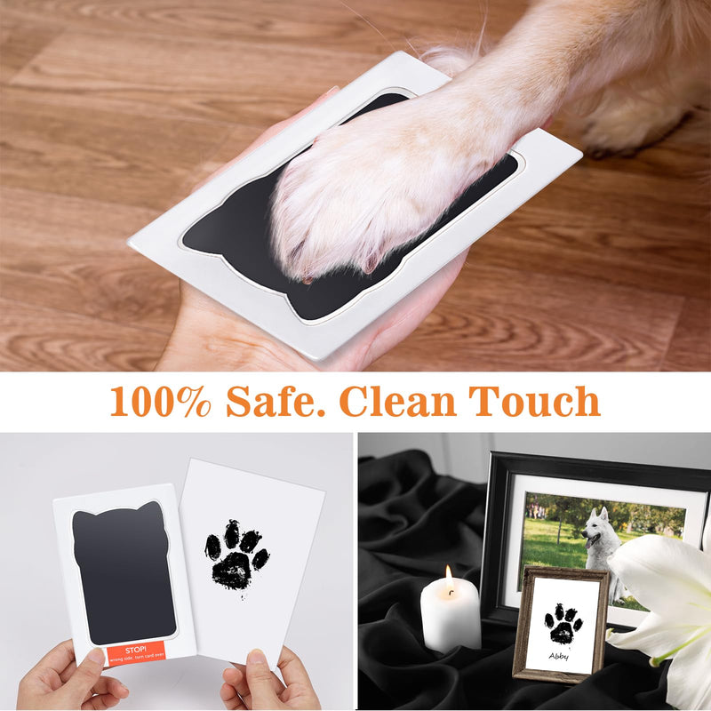 Nabance Paw Print Kit for Dog Cats, Pet Paw Print Impression Kit, 4 Inkless Print Pads, 8 Imprint Cards, Nose Print Stamp Pad for Dogs, Clean Touch Pet Footprint Kit, Pet Paw Ink Pad Family Keepsake 4-Pack Black-Pet Shape - PawsPlanet Australia