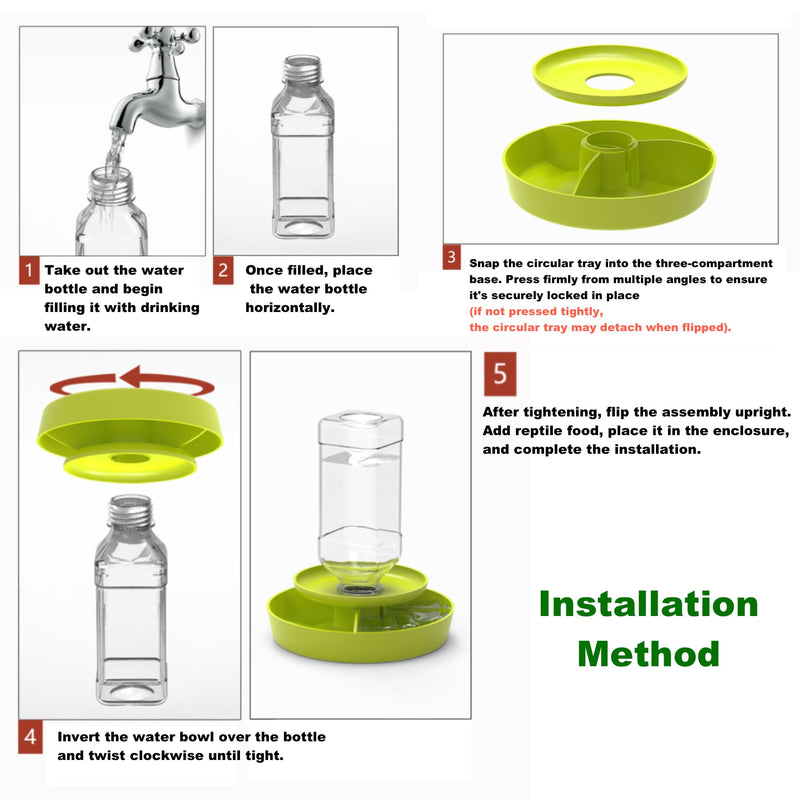 2-in-1 Reptile Feeding Water Bottle and Feeding Clamp,Automatic Feeders Bowl for Bearded Dragon Gecko Snake Lizard Turtles and Other Small Animals - PawsPlanet Australia