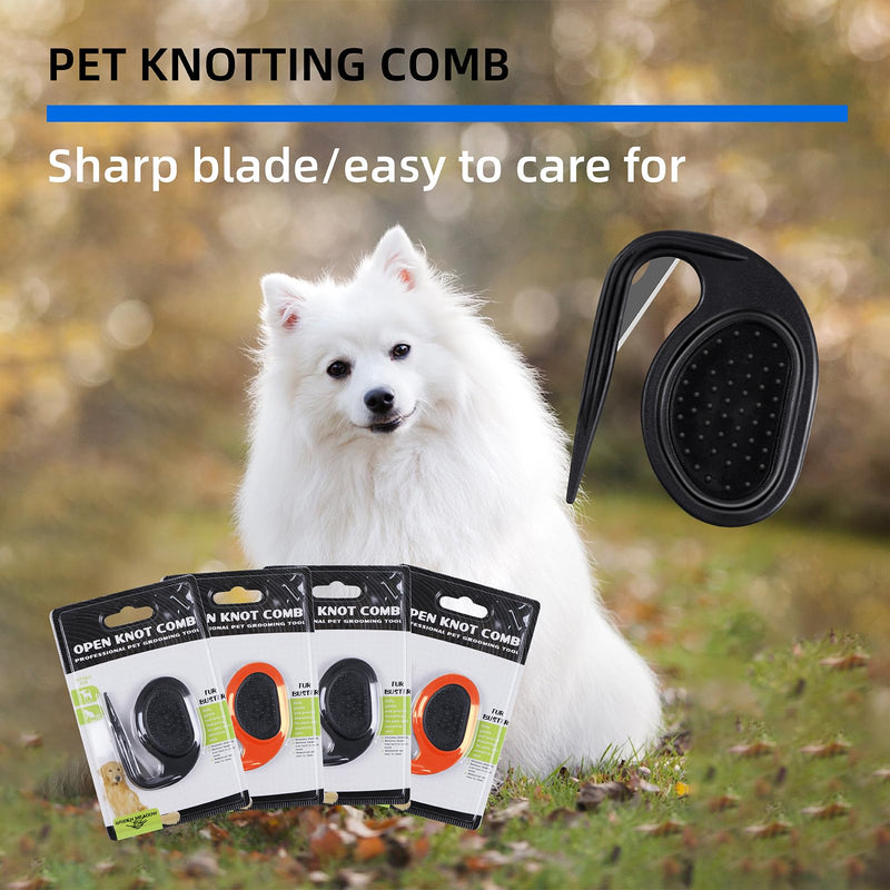 2 Pcs Knotting Comb for Cats Dogs, Pet Dog Shedding Brush, Pet Grooming Supplies for Removing Tangled and Grooming Loose Knotted Hair Black 2pc - PawsPlanet Australia