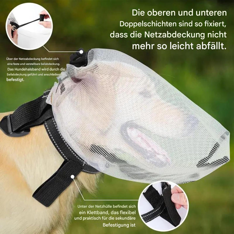 Dog Face Protection, Portable Dog Head Safety Net with Mouth Zip, Hooded Net, Pet Accessories for Small Dog Breeds such as Chihuahuas and Dachshunds, Outdoor, Adventure, Hiking
