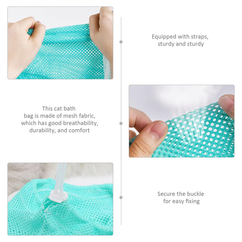 Piece Cat Bath Bag, 1 Piece Massage Brush, Cat Bath Set, Cat Shower Bag, Pet Mesh Shower Bag, Pet Supplies