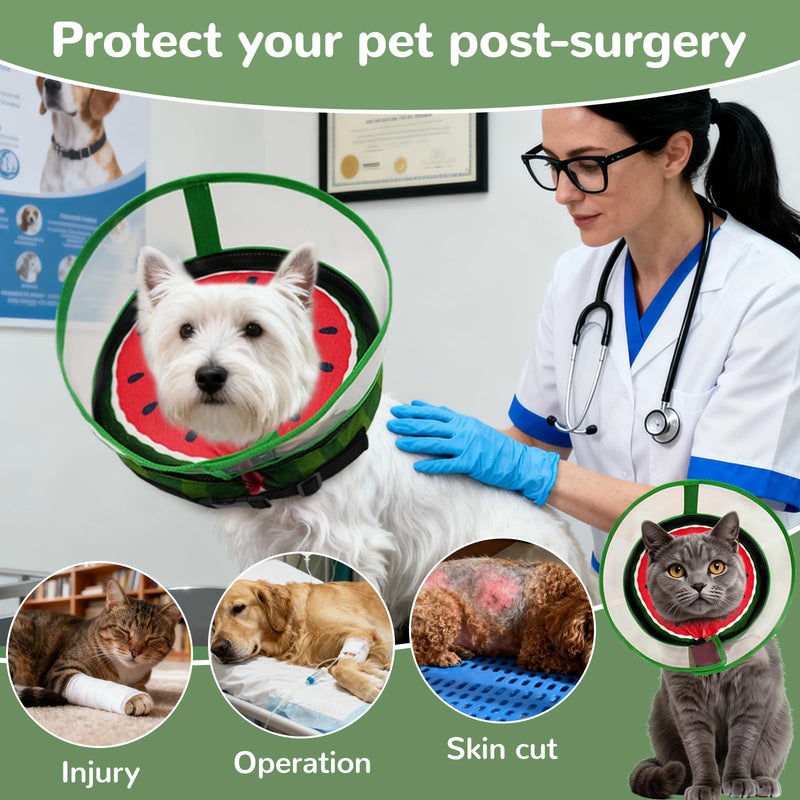 Inflatable Dog Cone Collar with Anti-Licking Clear Shield, Adjustable Elizabethan Collar, Soft Recovery Collar for Dogs, Dog Cones Alternatives for Large Medium Small Dogs & Cats
